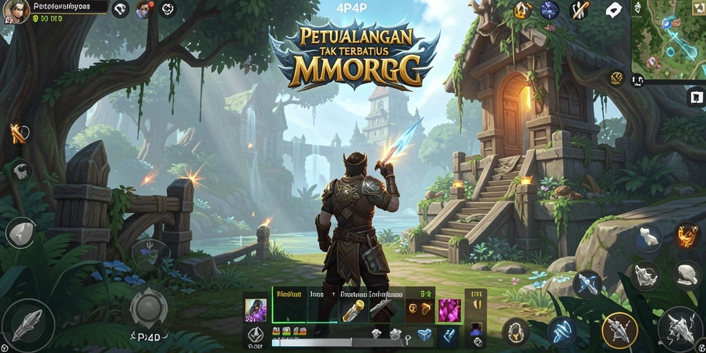 Screenshot gameplay 4P4P menampilkan aksi seru di dunia MMORPG.