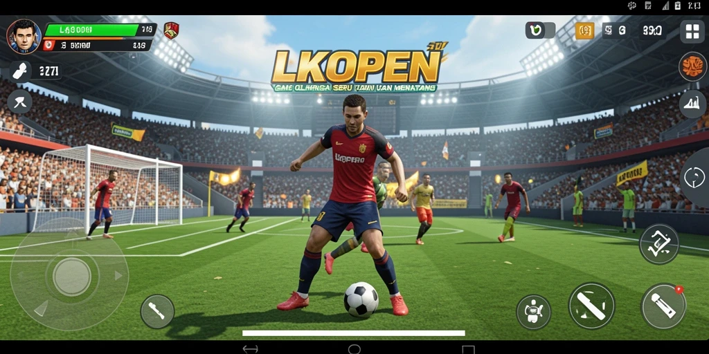 Tampilan gameplay menegangkan di LKOPEN dengan aksi olahraga seru.