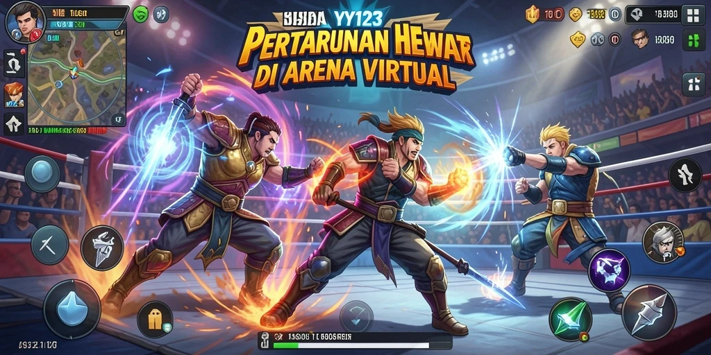 Tangkapan layar gameplay berikut menunjukkan pertarungan seru dalam YY123.